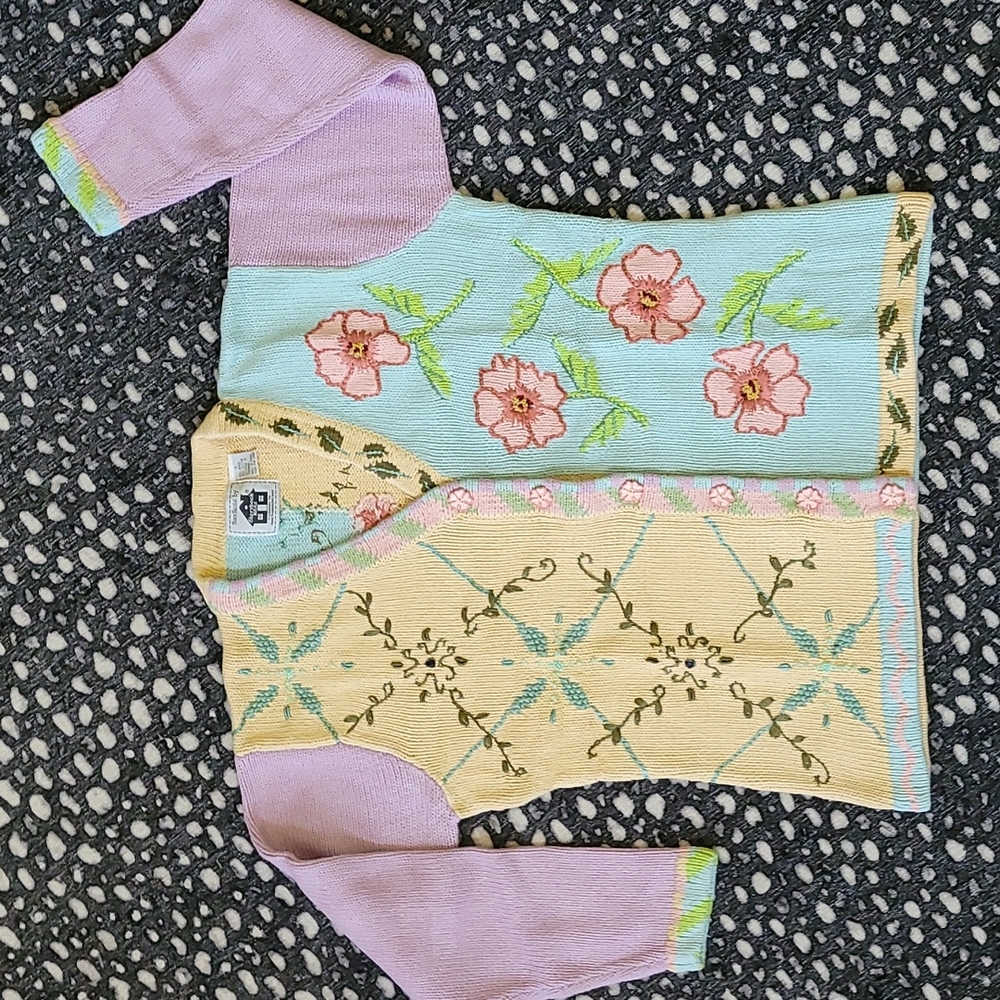 SALE!! Beautiful Storybook Knits "Mixed Treasures" Sweater NWT Sz L